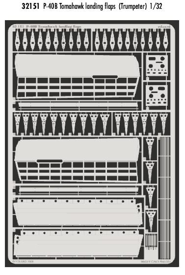 Eduard 32151 1:32 Curtiss P-40B Tomahawk landing flaps