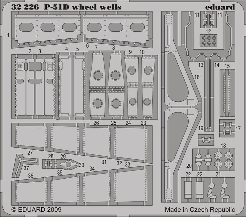 Eduard 32226 1:32 North-American P-51D Mustang wheel wells details