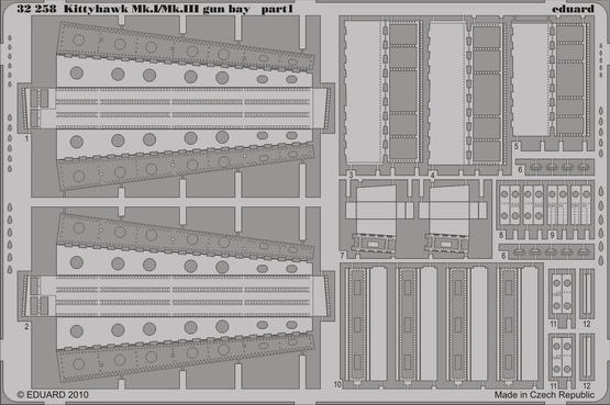 Eduard 32258 1:32 Curtiss Kittyhawk Mk.I/Mk.III gun bay details