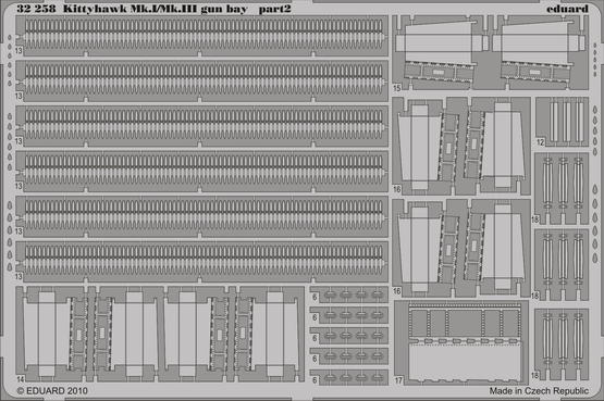 Eduard 32258 1:32 Curtiss Kittyhawk Mk.I/Mk.III gun bay details