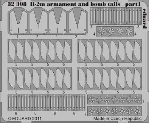 Eduard 32308 1:32 Ilyushin Il-2m armament and bomb tails