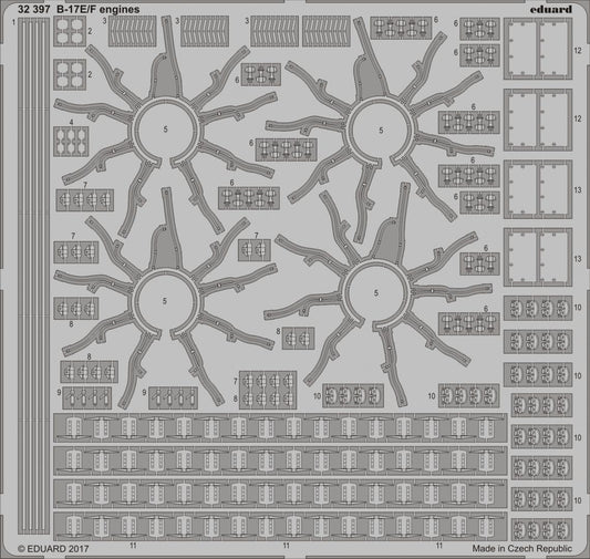 Eduard 32397 1:32 Boeing B-17E/F Flying Fortress engines details