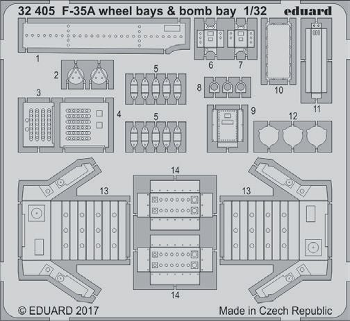 Eduard 32405 1:32 Lockheed-Martin F-35A Lightning II wheel bays & bomb bays