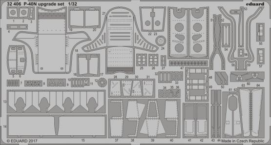 Eduard 32406 1:32 Curtiss P-40N Warhawk upgrade set