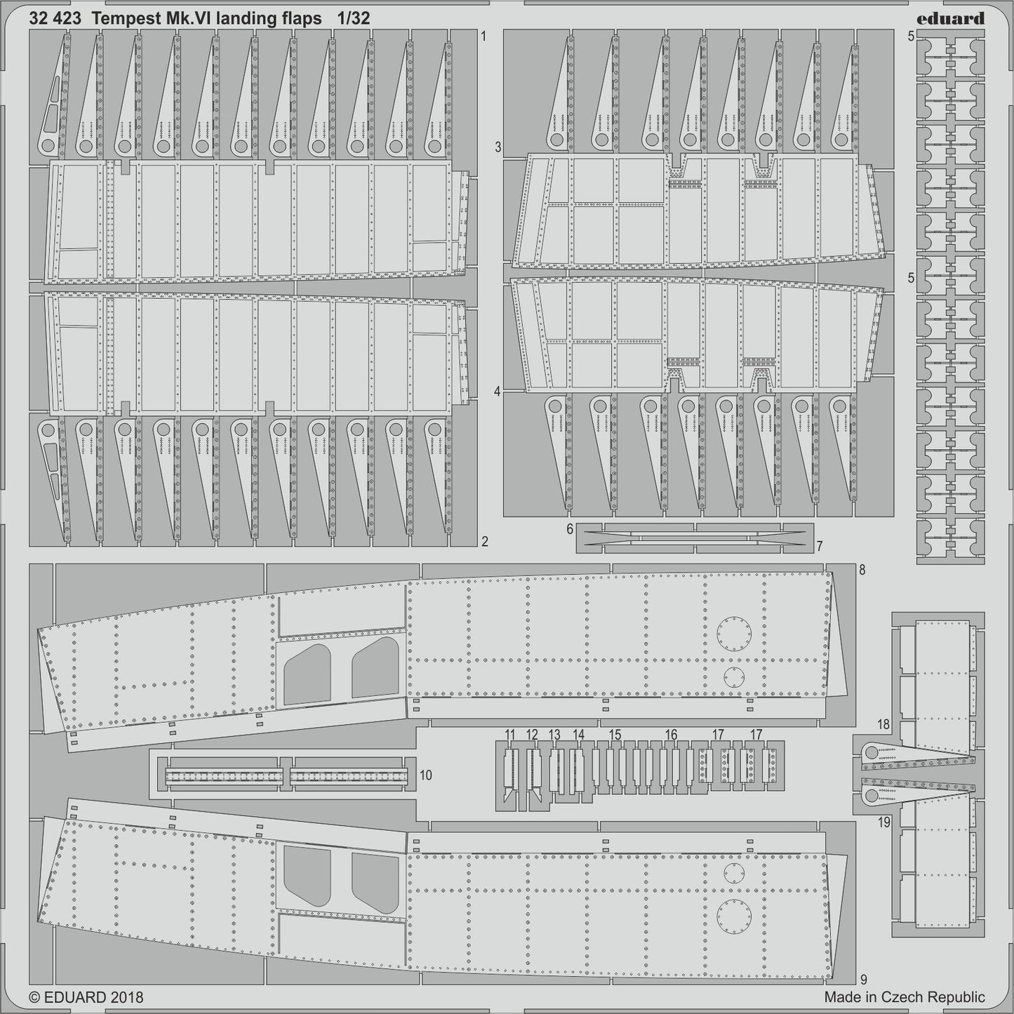 Eduard 32423 1:32 Hawker Tempest Mk.VI landing flaps