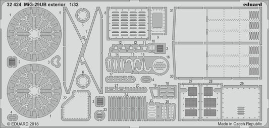 Eduard 32424 1:32 Mikoyan MiG-29UB 'Fulcrum' exterior