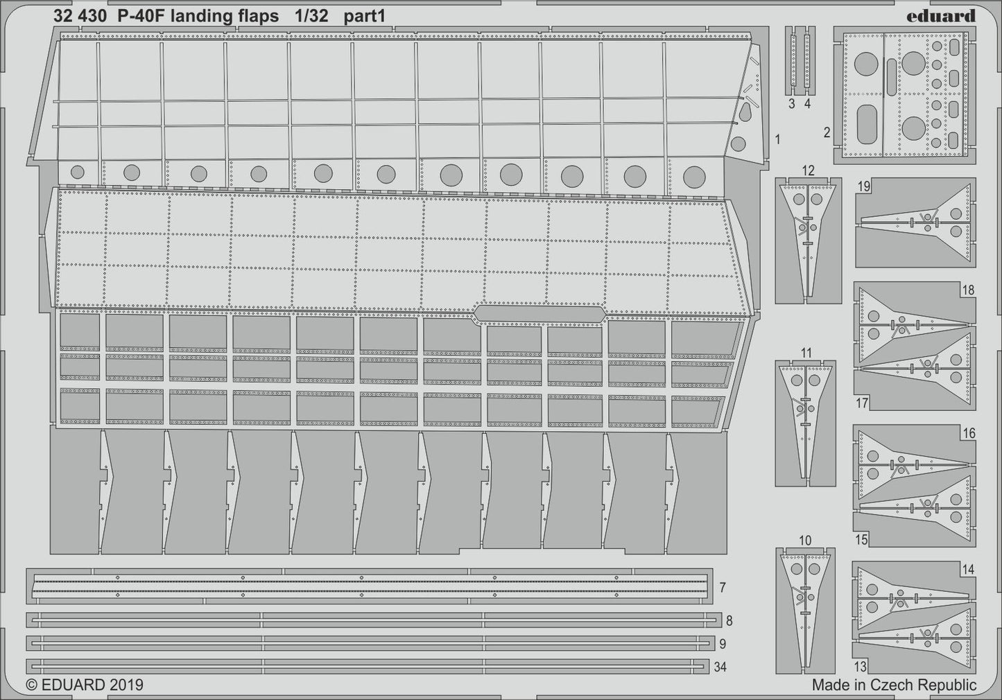 Eduard 32430 1:32 Curtiss P-40F Warhawk landing flaps