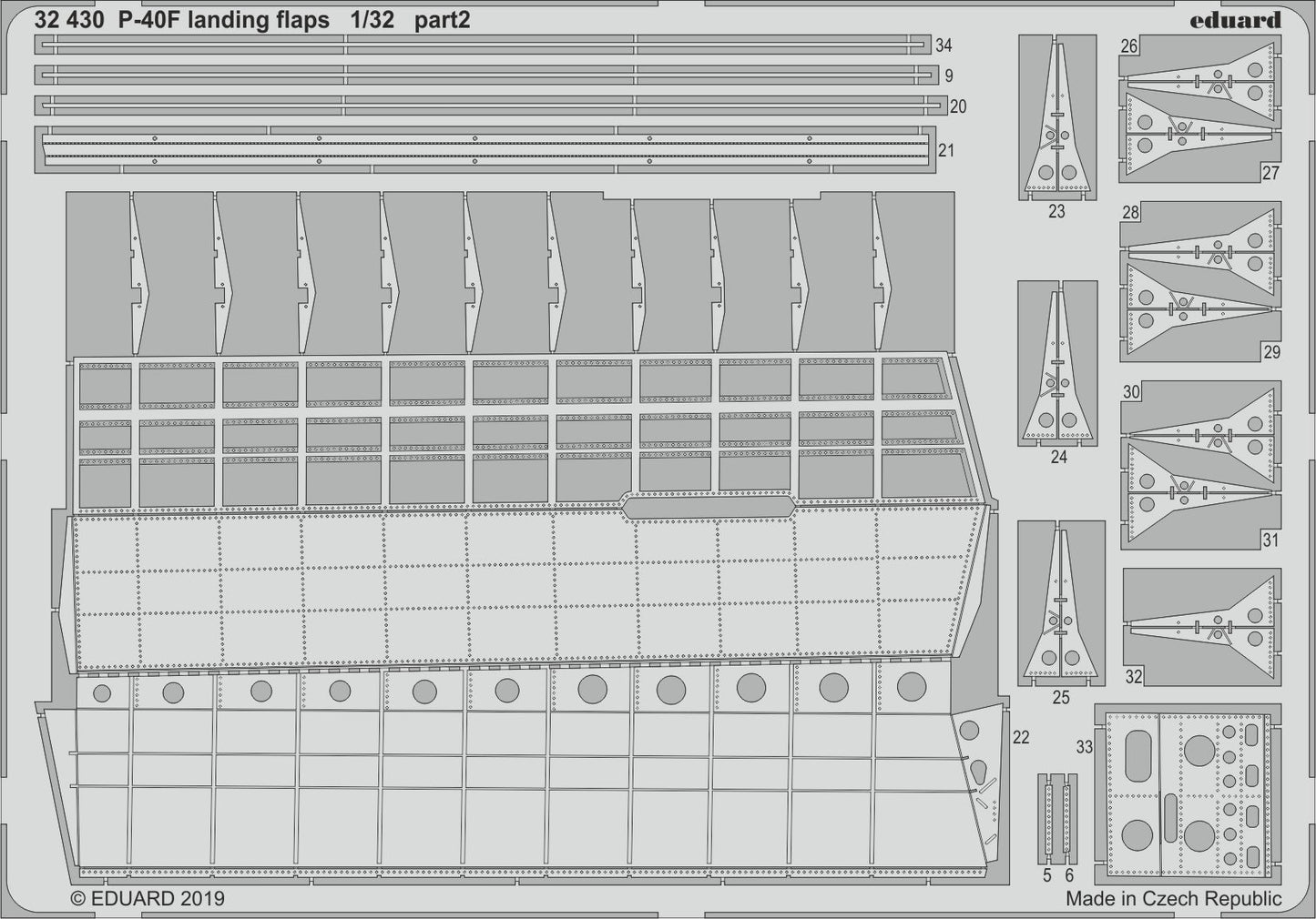 Eduard 32430 1:32 Curtiss P-40F Warhawk landing flaps