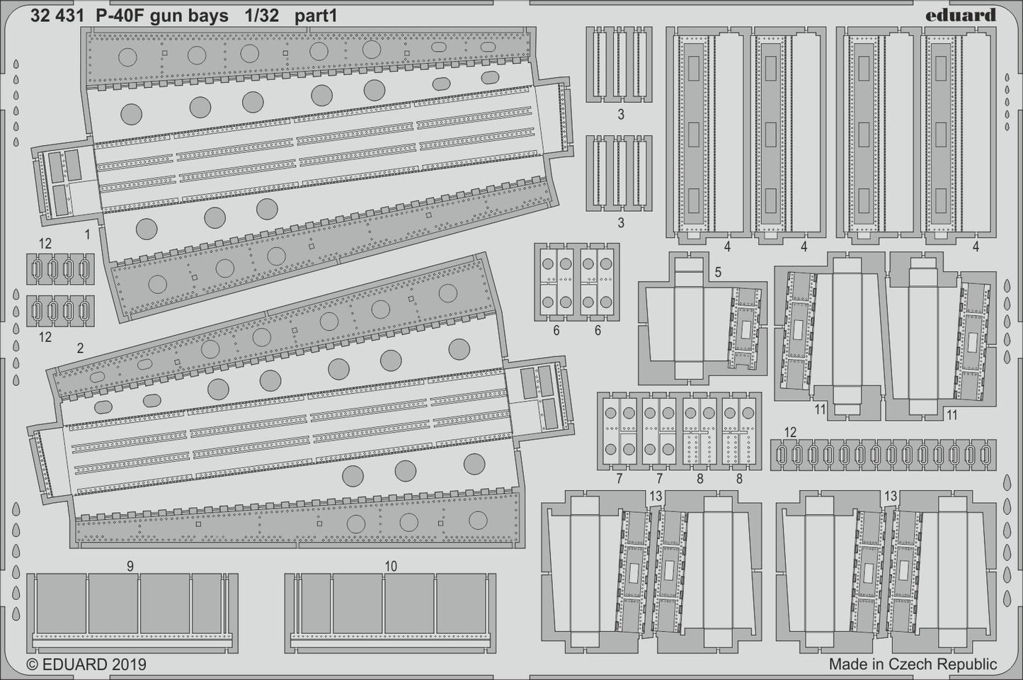 Eduard 32431 1:32 Curtiss P-40F Warhawk gun bays