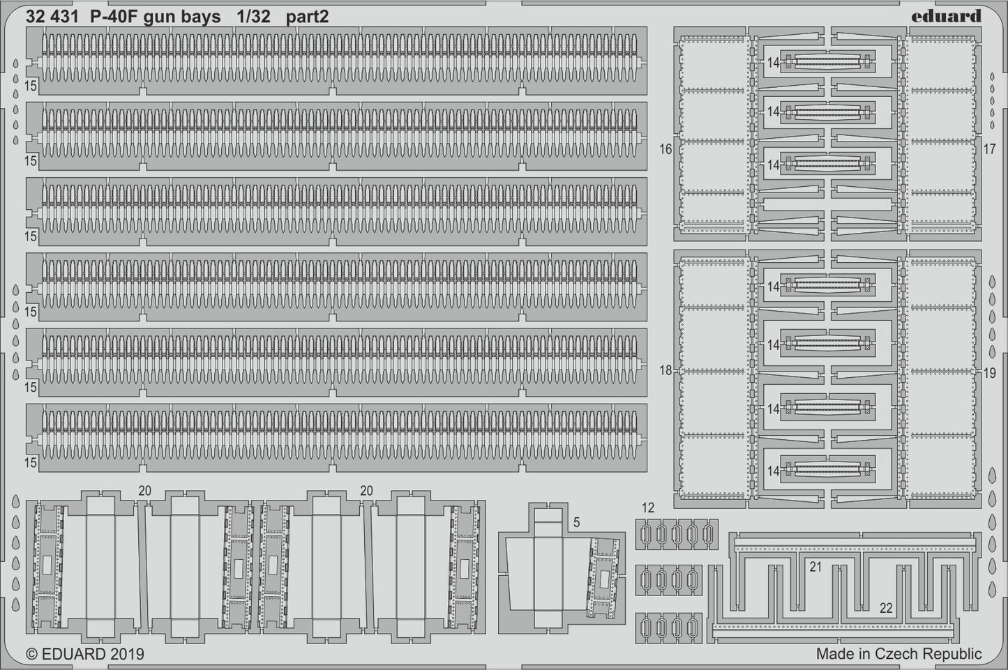 Eduard 32431 1:32 Curtiss P-40F Warhawk gun bays