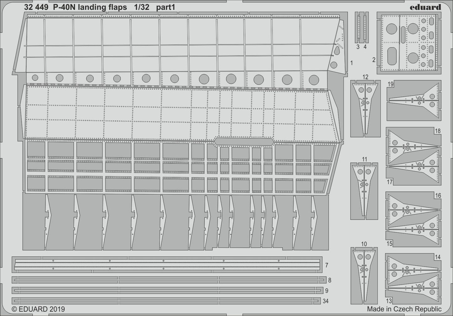 Eduard 32449 1:32 Curtiss P-40N Warhawk landing flaps