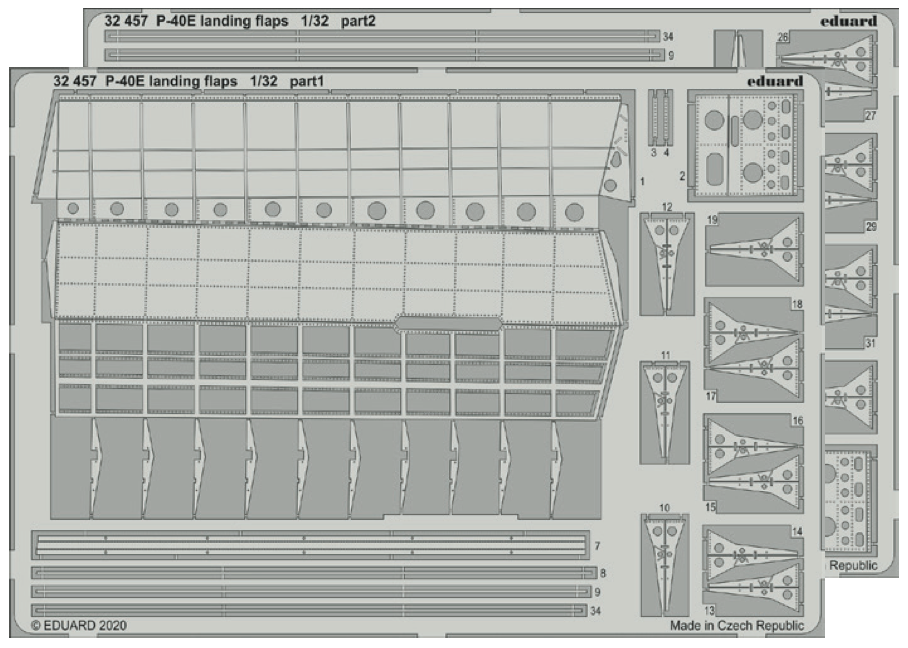 Eduard 32457 1:32 Curtiss P-40E Kittyhawk landing flaps