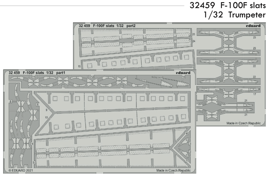 Eduard 32459 1:32 North-American F-100F Super Sabre slats