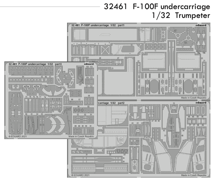 Eduard 32461 1:32 North-American F-100F Super Sabre undercarriage