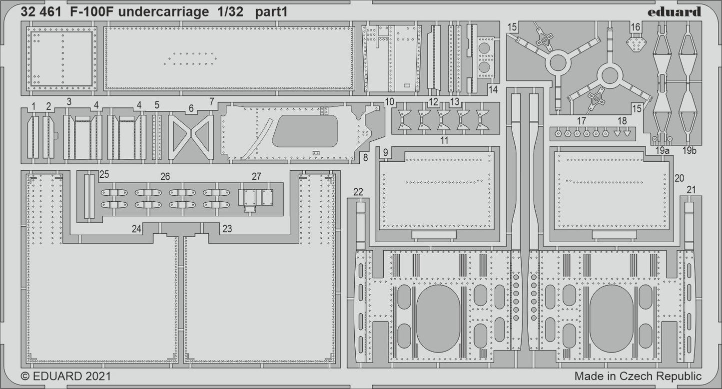 Eduard 32461 1:32 North-American F-100F Super Sabre undercarriage