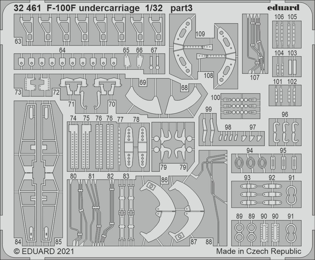 Eduard 32461 1:32 North-American F-100F Super Sabre undercarriage