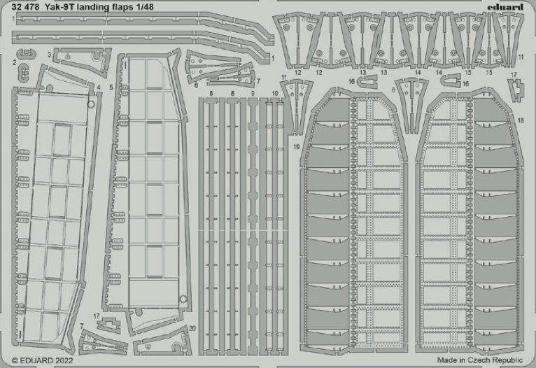 Eduard 32478 1:32 Yakovlev Yak-9T landing flaps