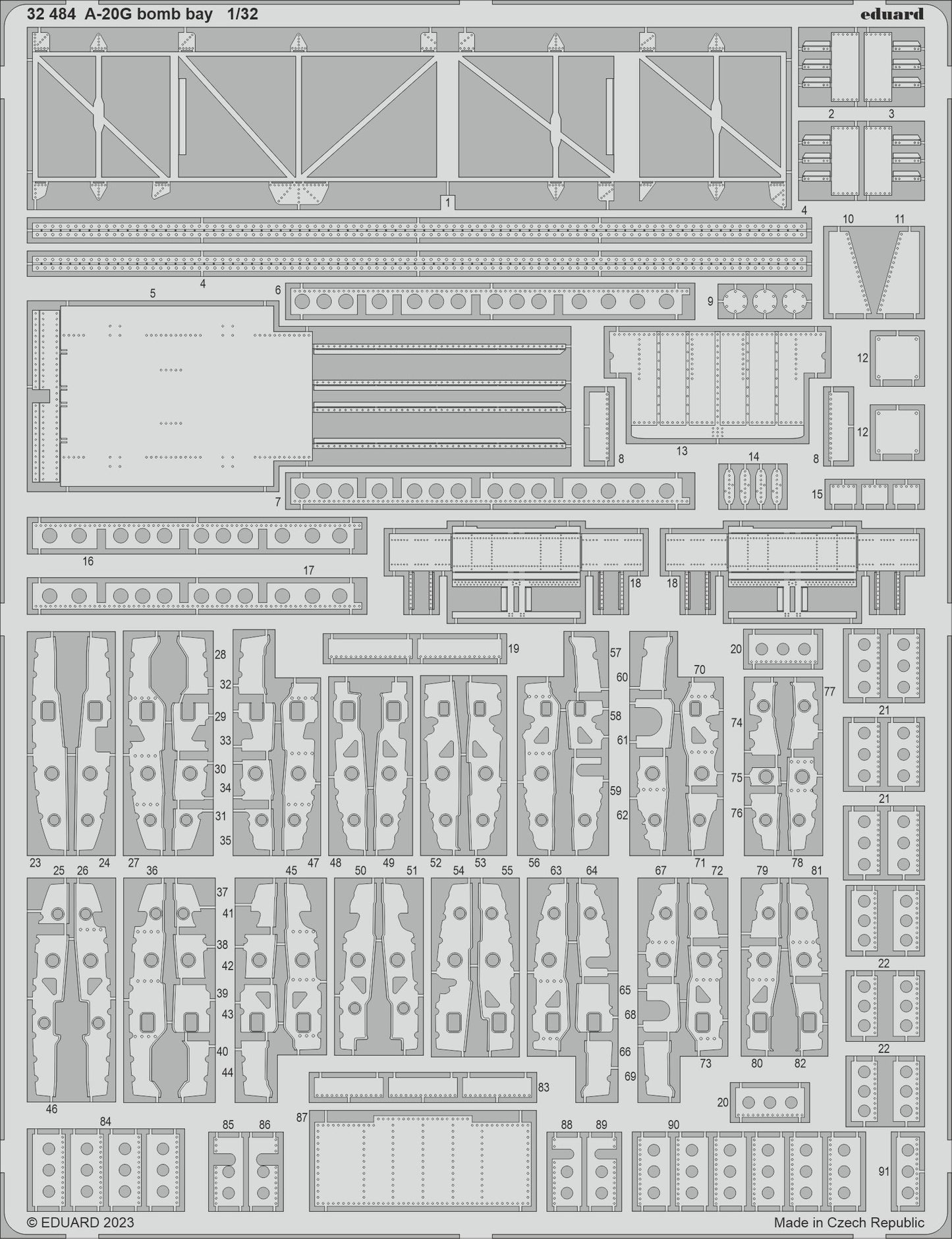 Eduard 32484 1:32 A-20G Havoc bomb bay to be used with Hong Kong Model