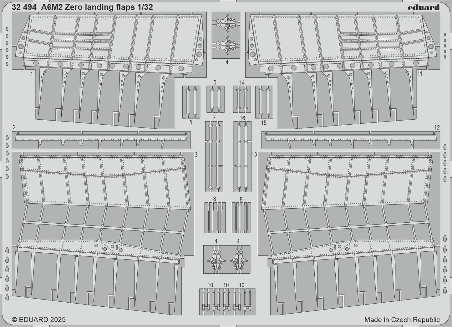 Eduard ED32494 1:32 Mitsubishi A6M2 Zero landing flaps