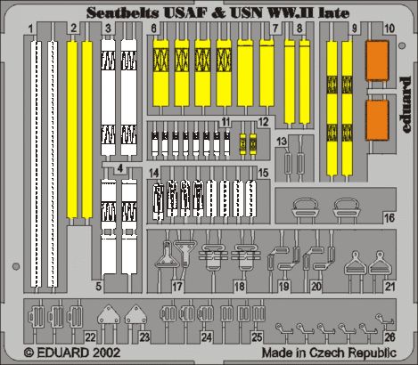 Eduard 32506 1:32 seatbelts USAF and USN WWII