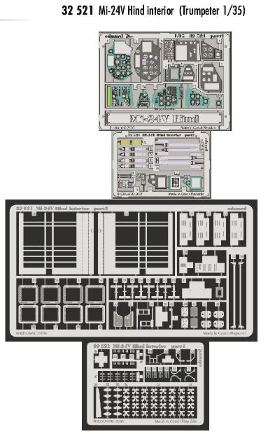 Eduard 32521 1:35 Mil Mi-24V Hind-E Helicopter interior