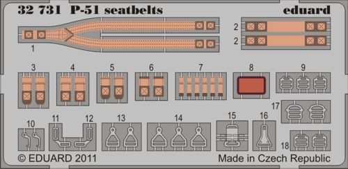 Eduard 32731 1:32 North-American P-51D Mustang seatbelts