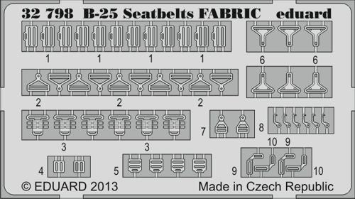 Eduard 32798 1:32 North-American B-25J Mitchell seatbelts FABRIC