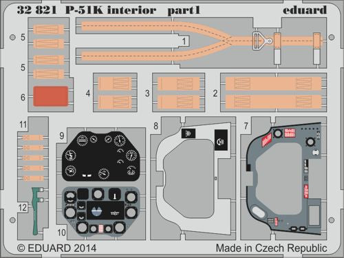 Eduard 32821 1:32 North-American P-51K interior (self adhesive)