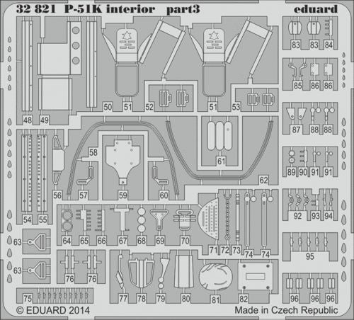 Eduard 32821 1:32 North-American P-51K interior (self adhesive)