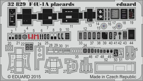 Eduard 32829 1:32 Vought F4U-1A Corsair placards