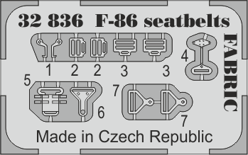 Eduard 32836 1:32 North-American F-86F Sabre Dog seatbelts FABRIC