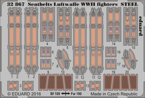 Eduard 32867 1:32 seatbelts Luftwaffe WWII fighters STEEL