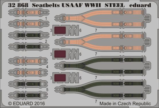 Eduard 32868 1:32 seatbelts USAAF WWII STEEL