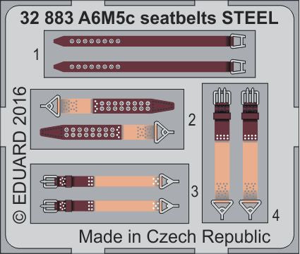 Eduard 32883 1:32 Mitsubishi A6M5c 'Zero' Seatbelts STEEL