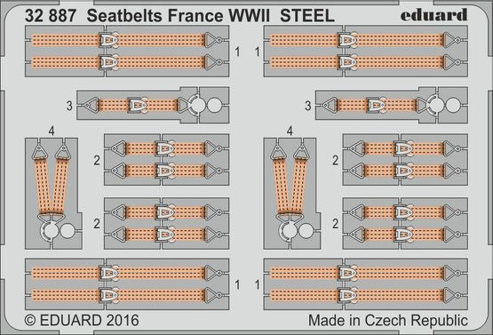 Eduard 32887 1:32 Seatbelts France WWII STEEL