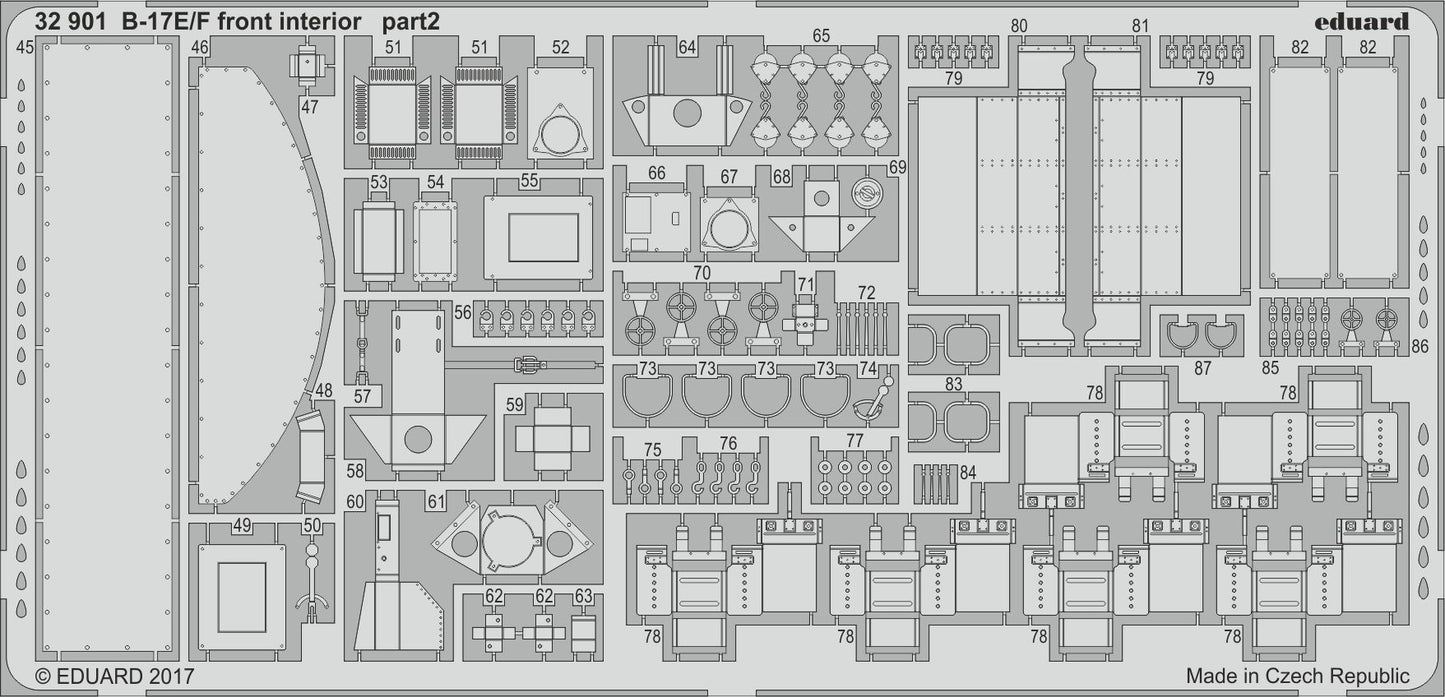 Eduard 32901 1:32 Boeing B-17E/F Flying Fortress front interior