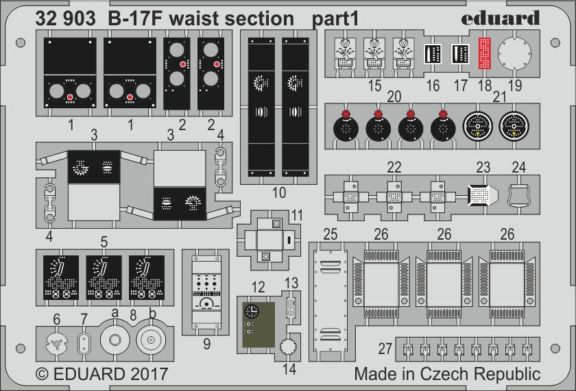 Eduard 32903 1:32 Boeing B-17F waist section