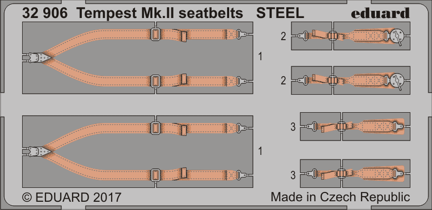 Eduard 32906 1:32 Hawker Tempest Mk.II Seatbelts STEEL