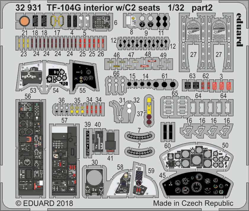 Eduard 32931 1:32 Lockheed TF-104G Starfighter Interior w/C2 Seats