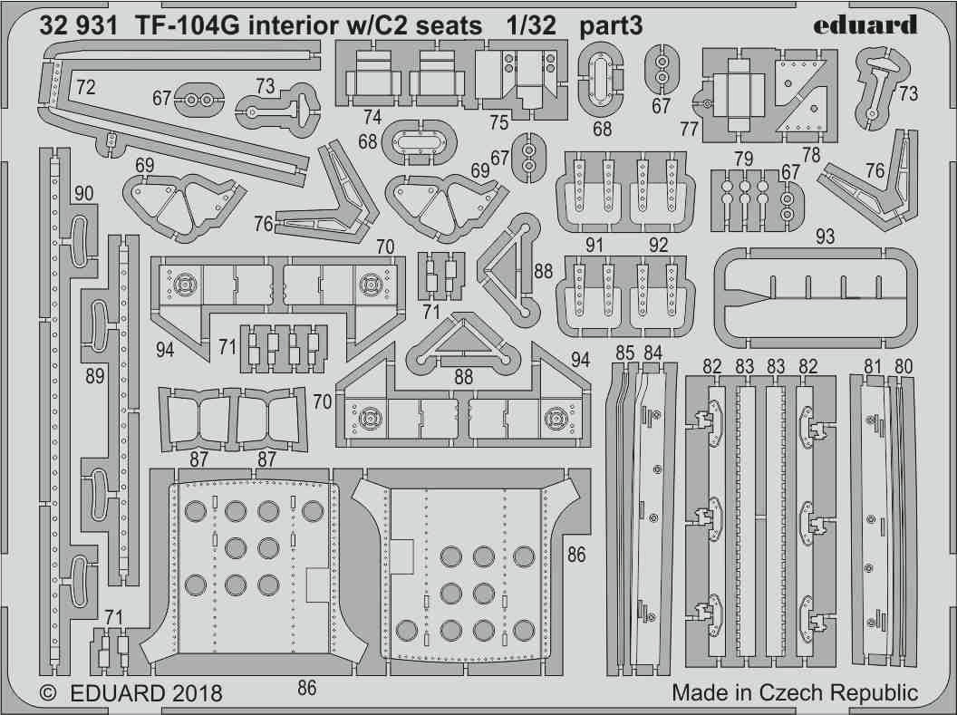 Eduard 32931 1:32 Lockheed TF-104G Starfighter Interior w/C2 Seats