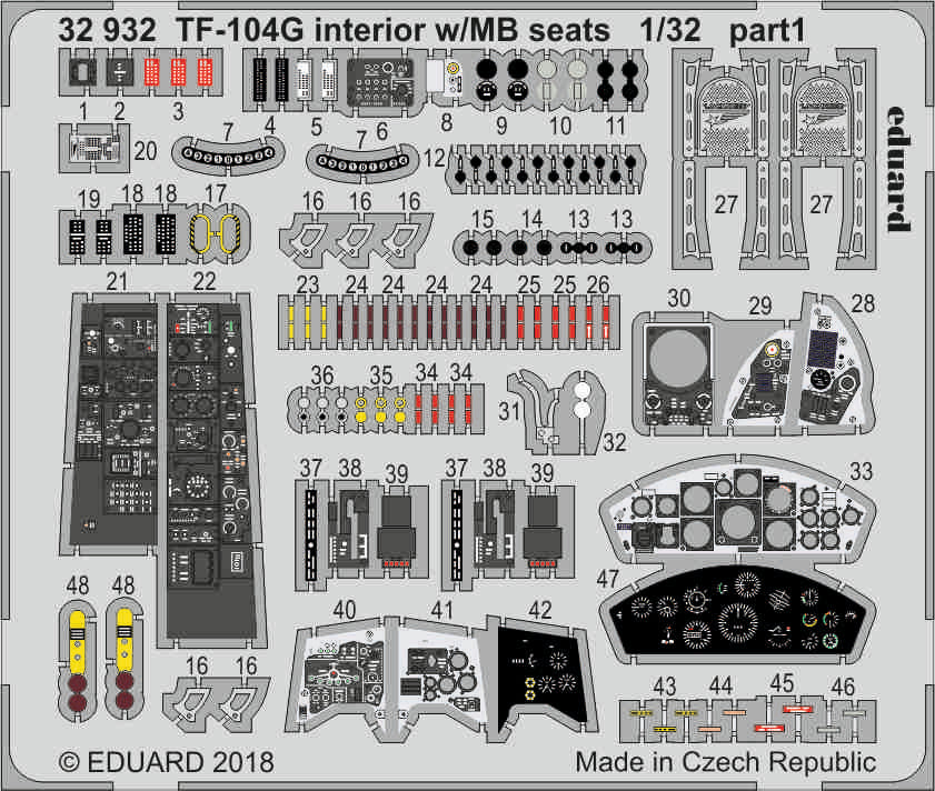 Eduard 32932 1:32 Lockheed TF-104G Starfighter Interior w/MB Seats