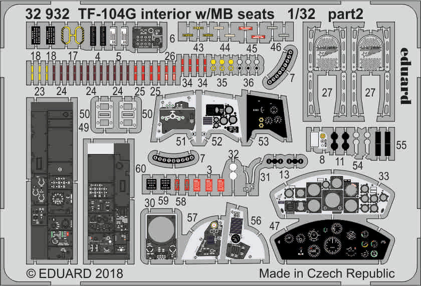 Eduard 32932 1:32 Lockheed TF-104G Starfighter Interior w/MB Seats