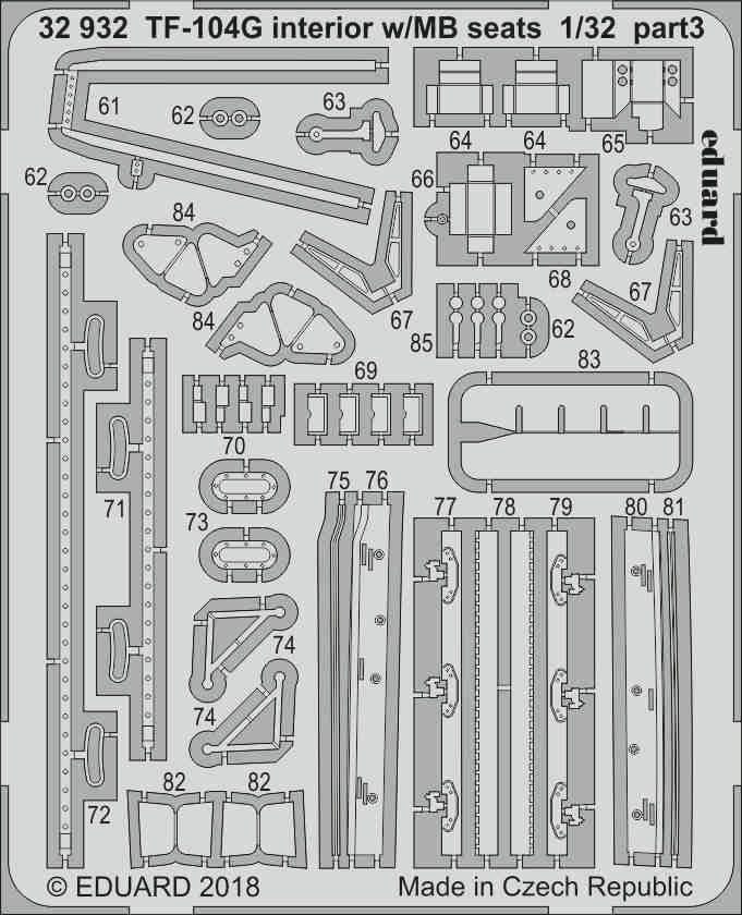 Eduard 32932 1:32 Lockheed TF-104G Starfighter Interior w/MB Seats