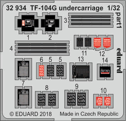 Eduard 32934 1:32 Lockheed TF-104G Starfighter Undercarriage