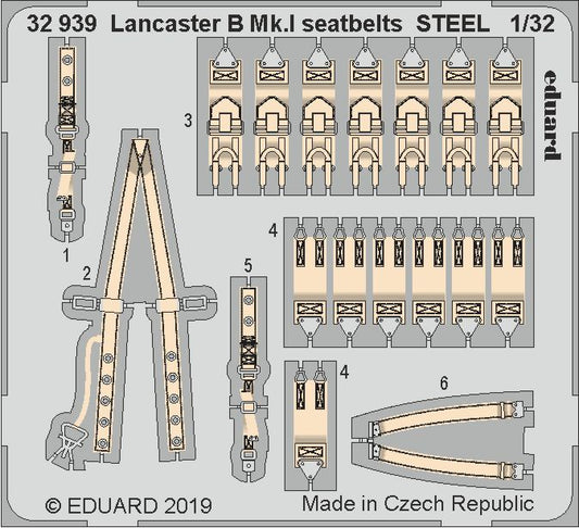 Eduard 32939 1:32 Avro Lancaster B Mk.I Seatbelts STEEL