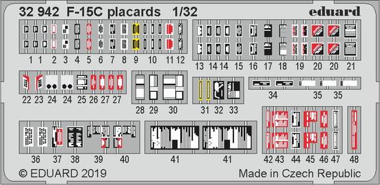 Eduard 32942 1:32 McDonnell F-15C Eagle Placards