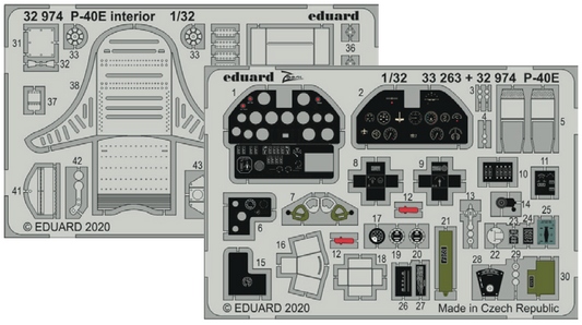 Eduard 32974 1:32 Curtiss P-40E Kittyhawk Interior