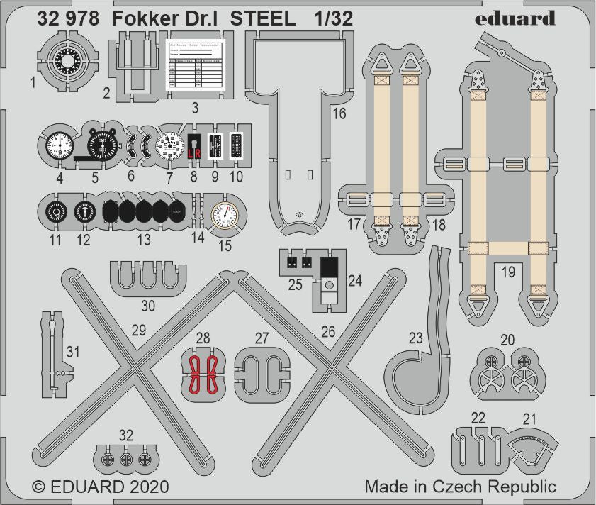 Eduard 32978 1:32 Fokker Dr.I Triplane STEEL