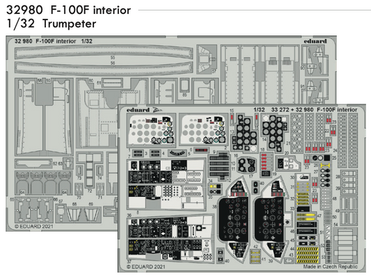 Eduard 32980 1:32 North-American F-100F Super Sabre Interior