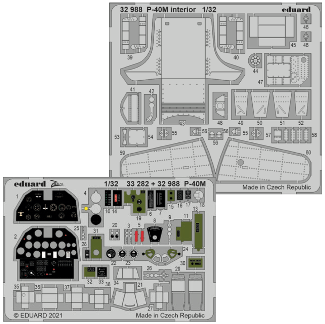 Eduard 32988 1:32 Curtiss P-40M Interior